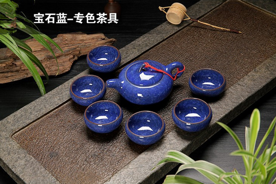 Porcelain Tea set with Colour Glazed