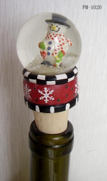 Resin Snowglobe Wine stopper