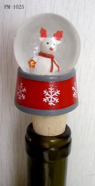 Resin Snowglobe Wine stopper