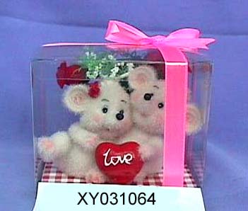 Resin Valentine Figurine with Clock