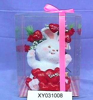 Resin Valentine Figurine with Clock