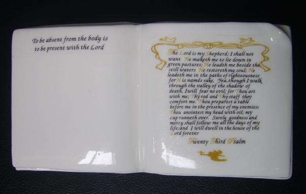 Porcelain Religious Book