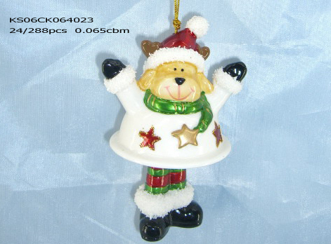 Ceramic X'mas hanging Deer figurine