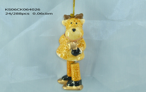 Ceramic X'mas hanging Deer figurine