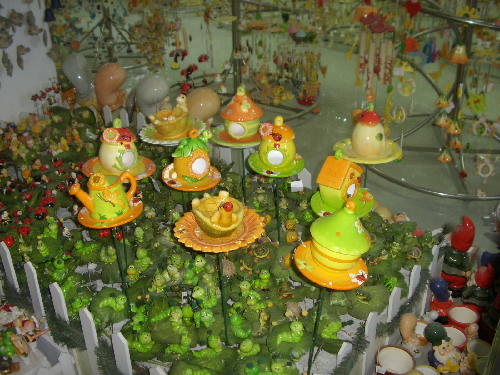 Ceramic Bird bath & feeders