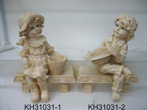 Resin Statuary + Bench