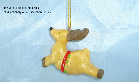 Ceramic X'mas hanging Deer figurine