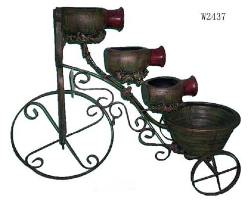 Metal Fountains with Ceramic Pots