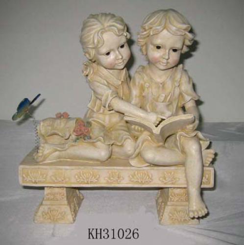 Resin Statuary + Bench